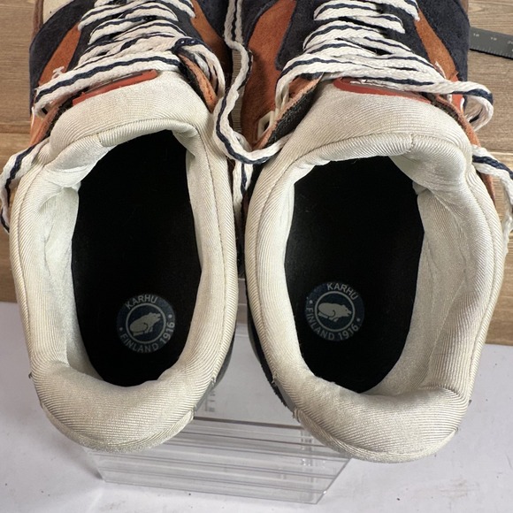 Karhu Aria Night Sky Burnt Ochre Sneakers Mens SZ 5 Suede Leather Retro F803047 - Picture 10 of 12